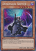 A Yu-Gi-Oh! trading card titled "Dimension Shifter [TN19-EN012] Prismatic Secret Rare" from the 2019 Gold Sarcophagus Tin. The card depicts a Prismatic Secret Rare spellcaster in a dramatic pose, set against a shimmering cosmic background. Clad in dark robes, the spellcaster has an ATK of 1200 and DEF of 2200, with an effect that banishes any card.