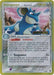 The image displays a Pokémon Nidoqueen (7/101) (Delta Species) (Stamped) [EX: Dragon Frontiers] trading card. The card's title is at the top, showing Nidoqueen in the center with 100 HP. It features attributes and abilities like "Invitation" and "Vengeance," along with relevant gameplay effects and rules.