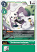 The Digimon card "Terriermon Assistant [BT5-046] [Battle of Omni]" showcases a digital monster with rabbit-like characteristics, wearing a lab coat and glasses while holding a clipboard. Striking a cheerful pose, it has a Play Cost of 3, Digivolution Cost of 0, Level 3, and 1000 DP.