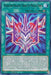 Yu-Gi-Oh! trading card titled "Phantom Knights' Rank-Up-Magic Force [MP21-EN200] Rare." The card features a blue and purple robotic emblem with sharp edges emanating radiant energy. This Spell Card, tailored for summoning Xyz Monsters, has detailed instructions in white text on a blue background. The card's border features holographic foil accents.