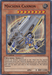 A "Yu-Gi-Oh!" trading card named Machina Cannon [PRC1-EN011] Super Rare. The Super Rare card displays a large, blue mechanical robot with a massive cannon on its shoulder. It is an Effect Monster with 7 stars, Earth attribute, 0 ATK and 2200 DEF. When Special Summoned, it gains 800 ATK.