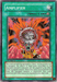 A Yu-Gi-Oh! trading card titled "Amplifier [AST-040] Super Rare" from the Equip Spell category. The card depicts a head with a metallic apparatus and wires attached to it, emitting energy beams. The background is red and orange with sparks. Text below describes its effects when equipped to a "Jinzo" monster, negating all Trap Cards.