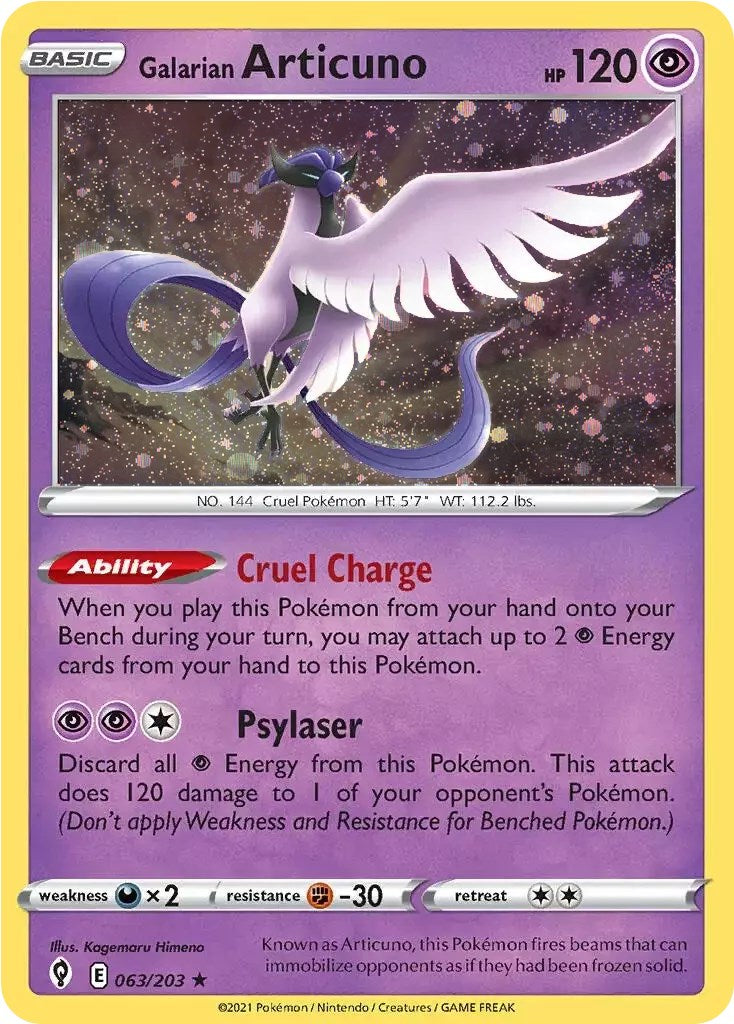 Galarian Articuno (063/203) (Cosmos Holo) [Sword & Shield: Evolving Skies]