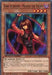 Image of the Yu-Gi-Oh! Effect Monster card "Dark Scorpion - Meanae the Thorn [SBCB-EN156] Common" from the Battle City Box. It features a female warrior with dark hair, wearing dark red and black attire, brandishing a red blade. The card details are displayed: ATK 1000, DEF 1800, with abilities described in the text box below.