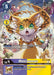 A rare Digimon trading card named Meicoomon [BT9-074] (Alternate Art) [X Record], featuring a Champion-level, yellow-colored Digimon with cat-like features, large green eyes, and tufts of orange fur with black stripes. The Play Cost is 5, DP is 4000, and it evolves from Level 3 at a cost of 3. When deleted, dual-color Digimon gain 2 memory.