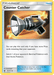 A Pokémon trading card named "Counter Catcher (91/111) [Sun & Moon: Crimson Invasion]" from the Pokémon set, with "Item" in the top right corner and an Uncommon rarity. The card features a metallic tool with a gripping mechanism and yellow energy on the left. Switch one of your opponent's benched Pokémon with their active Pokémon, use only if you have more Prize cards remaining.