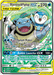 A Pokémon trading card featuring the Water Type Blastoise & Piplup GX (215/236) [Sun & Moon: Cosmic Eclipse] in a TAG TEAM. Blastoise holds Piplup. The Ultra Rare card has 270 HP. Moves include Splash Maker (150 damage) and Bubble Launcher GX (100+ damage). Its silver border complements a bright, colorful design with various stats and energy symbols.