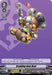 A futuristic teddy bear adorned with metal gears and robotic elements hovers over a solid purple background. The card text reads, "Scowling Gear Bear" at the bottom center. Belonging to the Dark Zone's Gear Chronicle from the 2020 Demo Deck, it is a Grade 3 unit with 13000 power and one critical point. Various icons and logos decorate the card's border.

Product Name: Scowling Gear Bear (V-SD03/002EN) [2020 Demo Deck "Gear Chronicle"]
Brand Name: Bushiroad