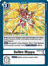 A Digimon card titled "Seiken Meppa [BT10-110] [Xros Encounter Pre-Release Cards]." This blue option card costs 3 and showcases an intricate, colorful Digimon illustration from the Xros Encounter series. The card's effect is detailed in the main text box, and its security effect returns it to its owner's hand.