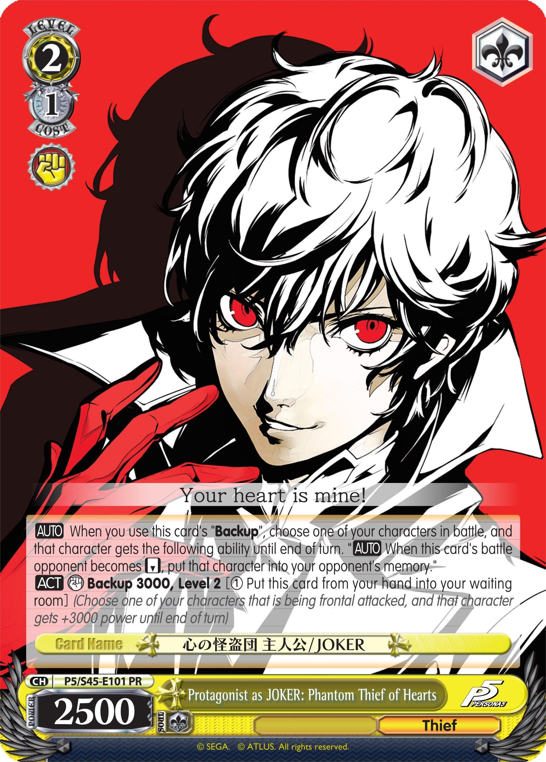 Protagonist as JOKER: Phantom Thief of Hearts (P5/S45-E0101 PR) (Promo) [Persona 5]