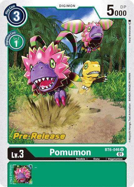 The image displays a Digimon card titled 