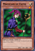 A "Yu-Gi-Oh!" trading card from Battle Pack 2 featuring "Magician of Faith [BP02-EN005] Rare." It depicts a purple-haired female spellcaster with pointed ears, wearing a purple robe and holding a staff with a golden orb. The border is light yellow, and the card has stats: ATK 300, DEF 400. Its effect allows retrieving a Spell Card from the graveyard.