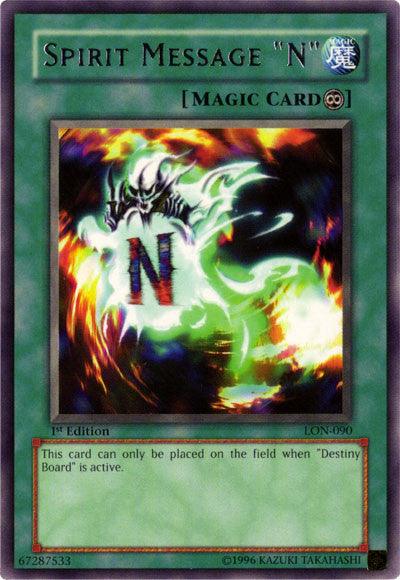 The image shows a Yu-Gi-Oh! Spirit Message 