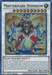 The image is of a Yu-Gi-Oh! trading card titled "Masterflare Hyperion [GFP2-EN010] Ultra Rare" from the Ghosts From the Past series. It features a mechanical, humanoid figure with multiple arms and radiant light emanating from behind. The card displays text describing its "Fairy/Synchro/Effect" type, with ATK 3200 and DEF 2600 stats.