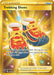 A Pokémon trading card named "Trekking Shoes (215/189) [Sword & Shield: Astral Radiance]" from the Pokémon set, depicting a pair of brightly colored shoes with red, blue, and yellow accents. The golden background has a sparkly effect. The Secret Rare card details its in-game effect, allowing players to look at and draw cards during their turn.