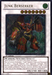 The image shows the "Junk Berserker [EXVC-EN037] Ultimate Rare" Yu-Gi-Oh! trading card. The card features a fierce warrior with red armor and horns, standing menacingly. This Synchro/Effect monster from the Yu-Gi-Oh! brand comes with ATK 2700 and DEF 1800. The description details its abilities and summon requirements using Junk Synchron.