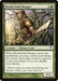 The image shows a "Borderland Ranger [Avacyn Restored]" Magic: The Gathering card. This Creature — Human Scout Ranger has green borders and depicts a ranger holding a sword amid dense forest. With a casting cost of 2 colorless and 1 green mana, it boasts a power/toughness rating of 2/2 and detailed abilities text.
