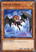 Fabled Lurrie [HAC1-EN124] Common is an Effect Monster trading card from the Yu-Gi-Oh! series, featuring a flying fiend-like creature with large bat wings, a colorful mask, and clawed hands. The creature appears against a blue, swirling background. With an attack power of 200 and defense power of 400, it's part of the Hidden Arsenal set.