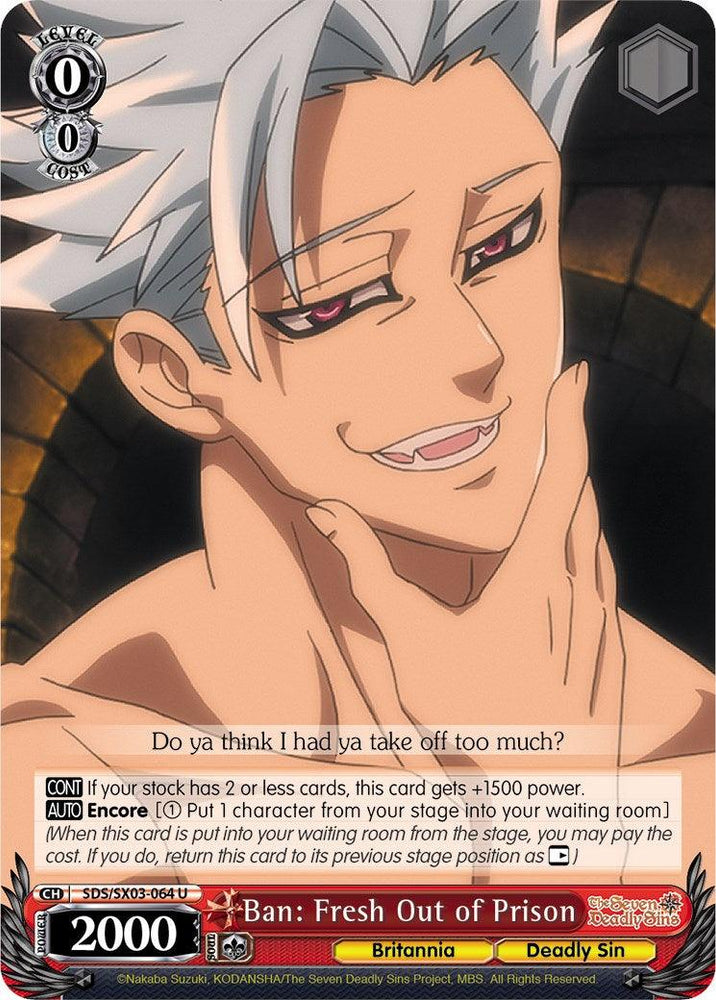 Ban: Fresh Out of Prison (SDS/SX03-064 U) [The Seven Deadly Sins]