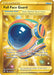 A Pokémon trading card from the Evolving Skies set features the "Full Face Guard (231/203) [Sword & Shield: Evolving Skies]" item. The card displays a colorful helmet with a shiny visor, set against a golden background. It notes this tool can be attached to a Pokémon without an existing tool, reducing damage from opponents' Pokémon. This Secret Rare card is illustrated by Ayumi Ogasawara.