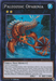 Yu-Gi-Oh! trading card titled "Paleozoic Opabinia [MP17-EN172] Super Rare" with a star rating of 2. This Xyz/Effect Monster has 0 attack, 2400 defense, and resembles a prehistoric aquatic arthropod with multiple eyes on stalks and claw-like appendages. Featured in the 2017 Mega-Tins, its attribute is Water.