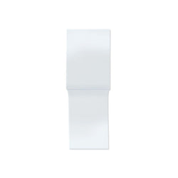 A blank, unfolded piece of white paper lies flat against a plain white background. The paper has a horizontal fold in the middle, dividing it into two equal sections. The top section casts a faint shadow on the bottom section, giving a subtle depth to the simplistic image, much like Arcane Tinmen Dragon Shield: Standard Size 100ct Inner Sleeves - Perfect Fit Sealable (Clear 'Thindra') with four-edge protection and Clear front & Clear back features.