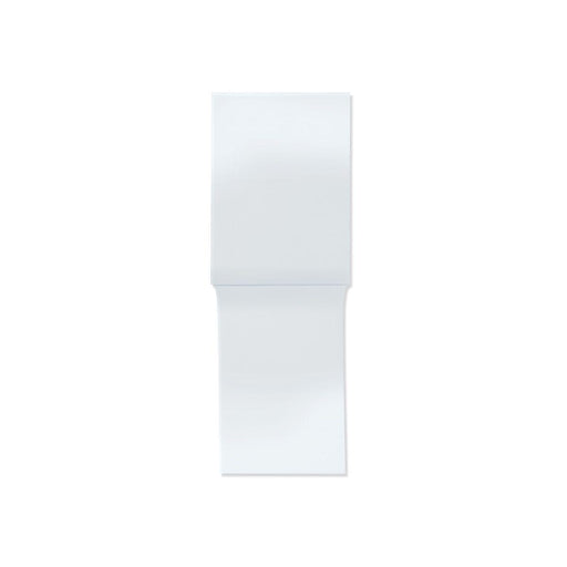 A blank, unfolded piece of white paper lies flat against a plain white background. The paper has a horizontal fold in the middle, dividing it into two equal sections. The top section casts a faint shadow on the bottom section, giving a subtle depth to the simplistic image, much like Arcane Tinmen Dragon Shield: Standard Size 100ct Inner Sleeves - Perfect Fit Sealable (Clear 'Thindra') with four-edge protection and Clear front & Clear back features.