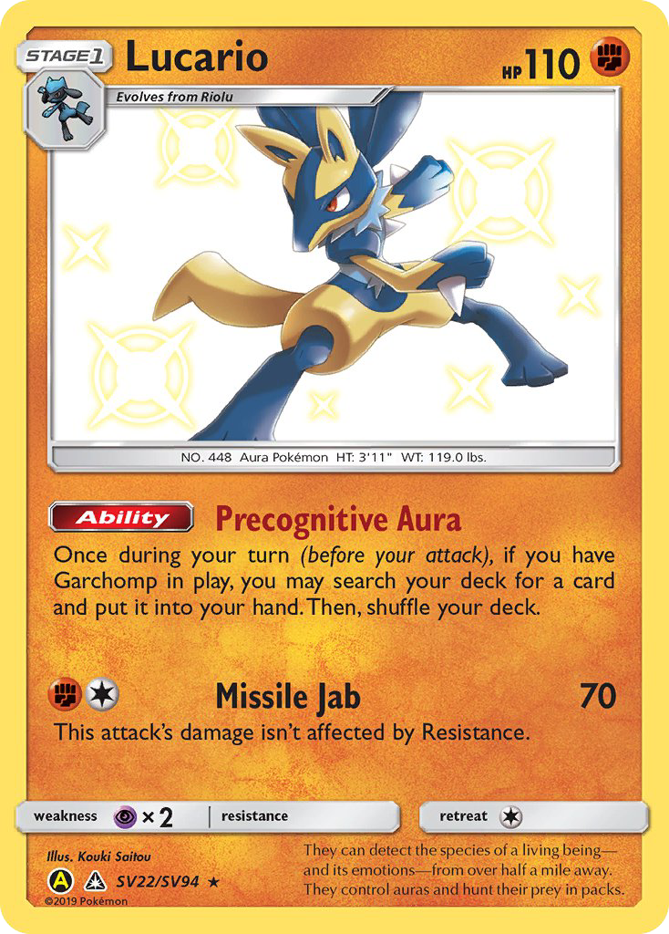 Lucario (SV22/SV94) [Sun & Moon: Hidden Fates - Shiny Vault]