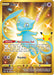 A Secret Rare Pokémon trading card from the Celebrations: 25th Anniversary series features Mew (025/025) (Gold) with 60 HP. Mew, a blue, cat-like creature with large eyes and a long tail, is set against a gold star background. The card showcases abilities "Mysterious Tail" and "Psyshot," noting that Mew's DNA can use all kinds of techniques.