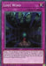 A Yu-Gi-Oh! trading card titled "Lost Wind [SBCB-EN146] Common" with purple borders, indicating it's a Normal Trap card. The art depicts a cloaked figure in a dark forest with wind blowing leaves. Featured in the Speed Duel: Battle City Box, it negates a Special Summoned monster's effects and halves its attack power.