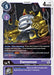 The Digimon trading card titled "Damemon [BT10-075] [Xros Encounter Pre-Release Cards]" showcases a robot-like creature adorned in gleaming gold armor, a silver face, and a drill on its head. The card, part of the Xros Encounter series featuring Yuu Amano, is a level 4 card with a play cost of 5 and 4000 DP, and includes text detailing its various abilities and effects.