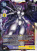 Product: The Digimon trading card named Ordinemon [BT9-082] [X Record] features a Level 7 Digimon achieved through DNA Digivolution. This Super Rare card from the Digimon brand has a play cost of 15, boasts 15000 DP, and showcases yellow and purple attributes. Ordinemon is depicted as a dark angelic figure with multiple black wings and white hair, alongside detailed game mechanics and abilities.