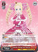 A colorful trading card featuring "Actually Having Fun? Beatrice (RZ/S68-E024S SR) [Re:ZERO Memory Snow]" from Bushiroad. This Super Rare card depicts Beatrice in an elaborate pink and white dress with bows and frills. The card includes various stats, effects, and magic abilities, boasting a 7000 attack power and a level of 2.