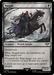 The image shows a "Magic: The Gathering" card titled "Nazgul (334) [The Lord of the Rings: Tales of Middle-Earth]." Reminiscent of *The Lord of the Rings*, it features a dark, armored Wraith Knight on a black horse through a stormy, desolate landscape. The figure wields a sword and wears a red-eyed helm. The card details its type, abilities, and game rules text in the frame.