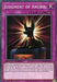 Yu-Gi-Oh! trading card titled "Judgment of Anubis [SBCB-EN194] Common." The card features a mystical black Anubis statue with golden accents, set against a radiant, glowing background. As a Counter Trap Card found in the Battle City Box, it provides detailed instructions for countering an opponent's spell card and inflicting damage.
