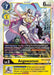 A Digimon trading card featuring Angewomon [BT11-042] [Dimensional Phase], a Level 5 yellow card from the Dimensional Phase series. This rare Digimon has a 7 play cost, 6000 DP, and digivolves from Level 4 with a cost of 3. Showcasing the archangel Angewomon with her helmet and large wings, it includes various abilities and effects in the text.