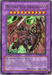 A Yu-Gi-Oh! trading card titled "Destiny End Dragoon [LODT-EN042] Ultra Rare," an Ultra Rare Fusion Monster with the description "Warrior/Fusion/Effect." The card features a powerful warrior-dragon with purple wings and armor, equipped with a sword and shield. Its attack (ATK) is 3000, and defense (DEF) is 3000.