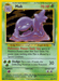 A Muk (16/110) [Legendary Collection] Pokémon card featuring Muk, an amorphous purple creature with 70 HP. Muk's abilities include "Toxic Gas" and "Sludge." The card from the Legendary Collection illustrates Muk emitting toxic gases, while text at the bottom describes Muk as highly poisonous with footprints toxic for 3 years.
