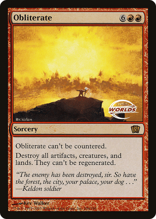 Obliterate (World Championship 2003) [Oversize Cards]