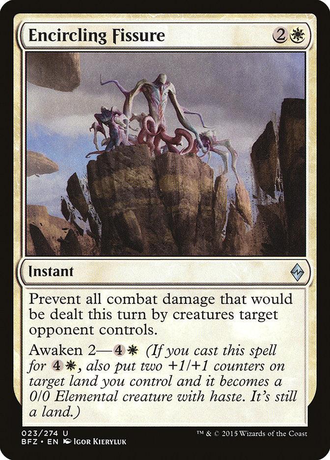 Magic: The Gathering Encircling Fissure [Battle for Zendikar] card featuring 