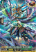 The "Source Dragon Deity of Blessings, Blessfavor (D-BT01/SP25EN) [Genesis of the Five Greats]" by Bushiroad is a fantastical trading card that features a majestic dragon adorned with shimmering scales and flowing, multicolored ethereal ribbons. As a Special Parallel card, it showcases detailed stats and effects including 5000 power, 1 critical, and special abilities described below the image.