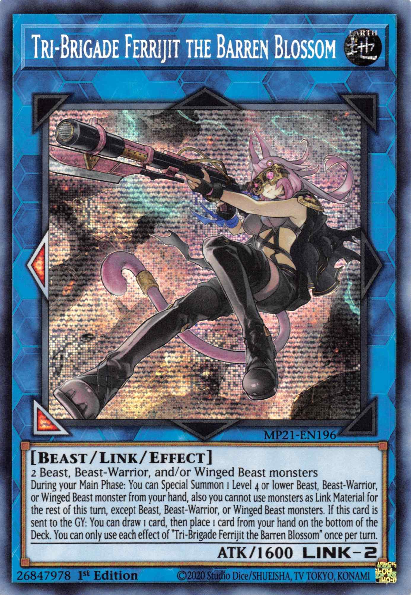 Tri-Brigade Ferrijit the Barren Blossom [MP21-EN196] Prismatic Secret Rare,