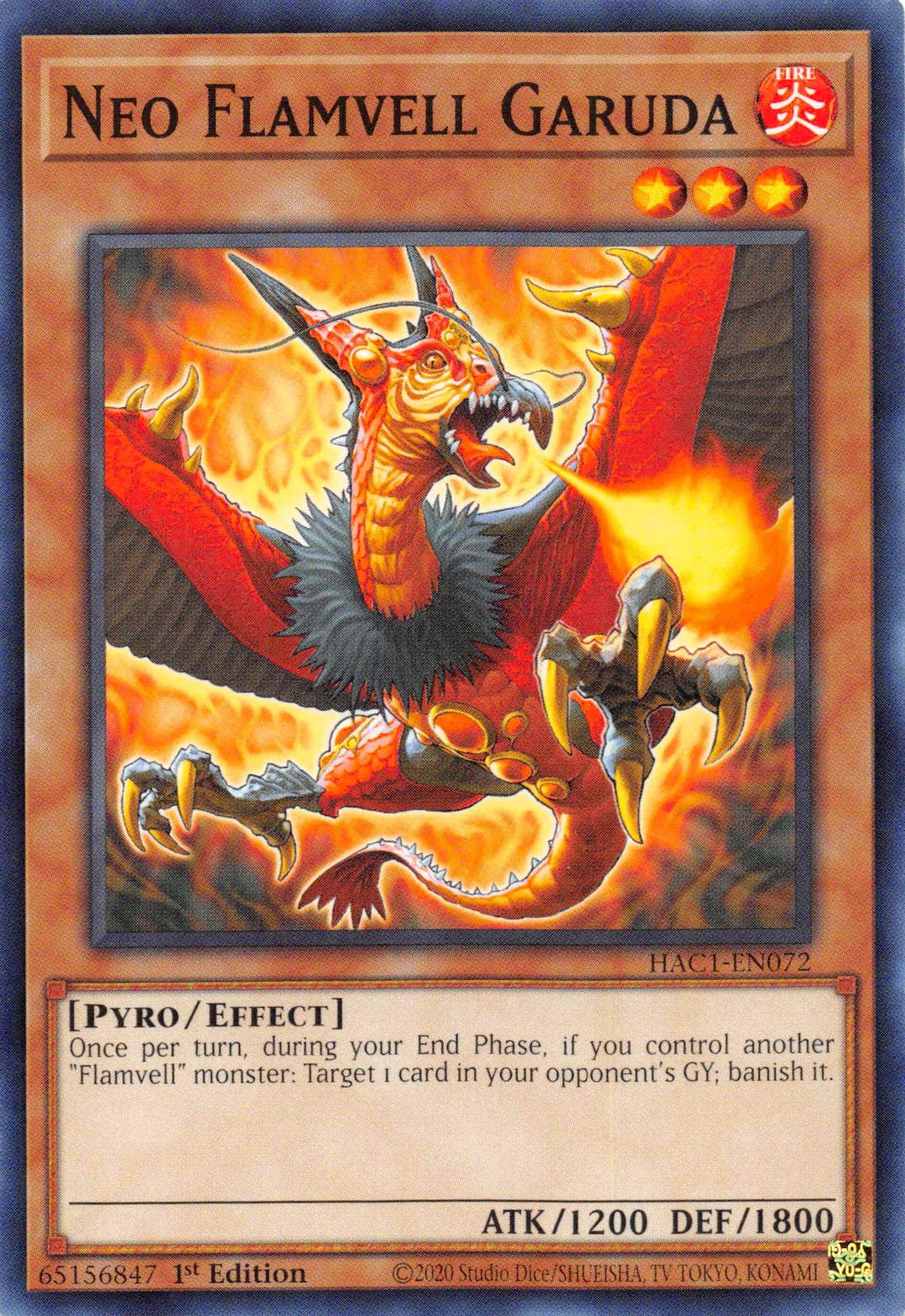 Neo Flamvell Garuda (Duel Terminal) [HAC1-EN072] Parallel Rare