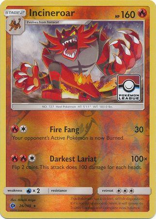 Incineroar (26/149) (League Promo) [Sun & Moon: Base Set]