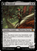 Magic: The Gathering card titled "Sheoldred // The True Scriptures [March of the Machine]" features a legendary creature, a dark Phyrexian Praetor with black and red armor and four mechanical legs standing amidst twisted branches. This mythic rarity card includes menace, abilities related to opponent creature sacrifices, and transformations.