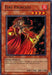 Image of the Yu-Gi-Oh! card "Fire Princess [LON-034] Super Rare," an Effect Monster with super rare status. The illustration features a female figure with flowing hair in a red and gold robe, surrounded by flames. The card boasts 1300 attack points and 1500 defense points, dealing direct damage whenever the cardholder gains life points.
