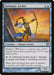 A Magic: The Gathering card titled "Dawnray Archer [Shards of Alara]" from the Shards of Alara set. It depicts a female archer in blue robes, holding a bow and arrow, ready to shoot. The card features Exalted and an ability to deal damage. The background shows a bright, rustic environment.