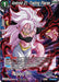 A Dragon Ball Super trading card featuring "Android 21, Trading Places (Zenkai Series Tournament Pack Vol.3) (P-486) [Tournament Promotion Cards]." The character has long white and pink hair, red eyes, and is wearing a purple outfit with yellow boots. She strikes a dynamic pose with her right hand extended. This Tournament Promotion Card boasts various stats and abilities against a blue and purple background.