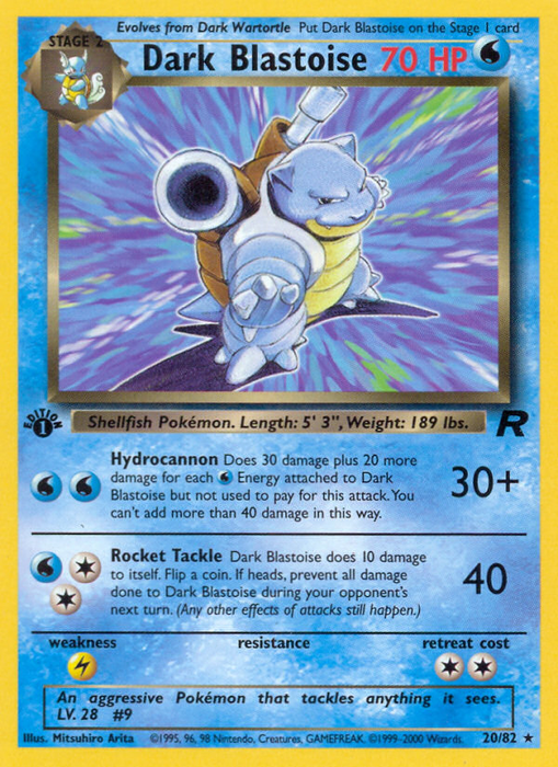 Dark Blastoise (20/82) [Team Rocket 1st Edition]