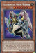 The image depicts the "Valkyrion the Magna Warrior (Secret) [SBCB-EN022] Secret Rare" Yu-Gi-Oh! trading card from the Speed Duel: Battle City Box. The Secret Rare card features an armored robot warrior holding a sword and shield. It has an orange background with intricate designs and displays its impressive ATK of 3500 and DEF of 3850.